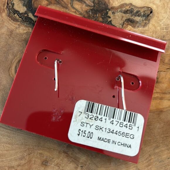 Tiny Enamel Santa Claus Face Christmas Earrings - Picture 3 of 3